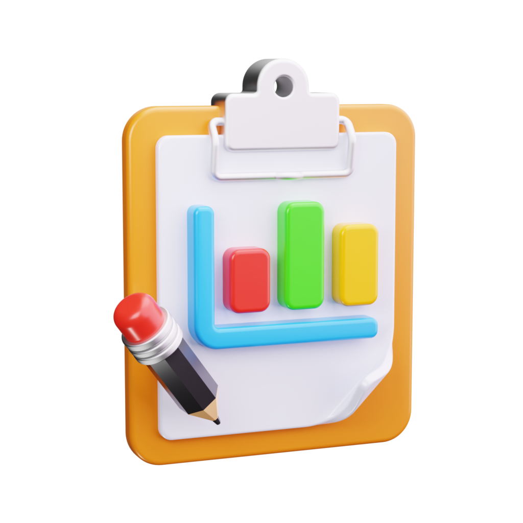 report pencil bar graph clipboard marketing